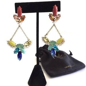 LuLu Frost Faux Pear, Crystal and Resin Earrings
